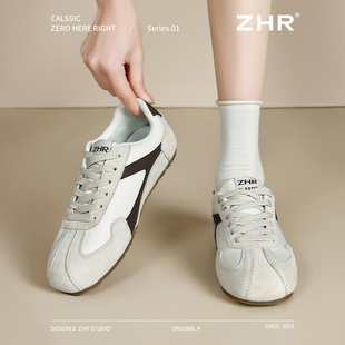 ZHR则则德训鞋女款2026春季新款平底小白鞋运动舒适阿甘鞋休闲鞋