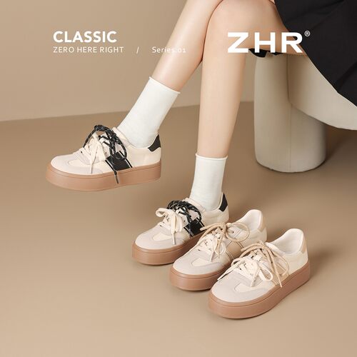 【CC家CC】ZHR2026春季新款百搭运动增高休闲板鞋德训鞋KS308