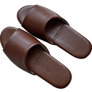 高端轻奢羊皮拖鞋女夏季居家用室内地板防滑软底静音真皮凉拖鞋男