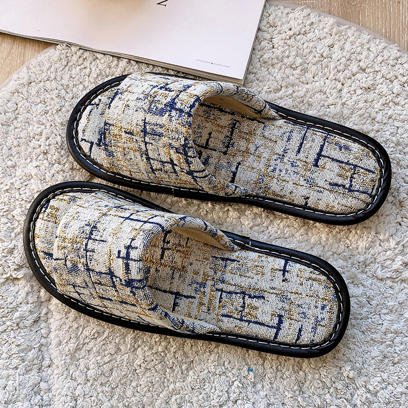 民族风棉麻室内地板不臭脚拖鞋