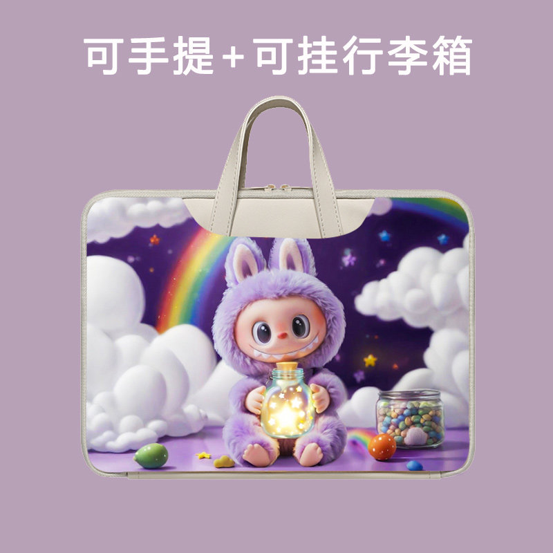 labubu适用好记星学习机电脑包10.4英寸卡通手提包加绒防摔ES1000平板家教机内胆包M600便携防水防震收纳袋子