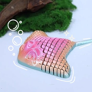 3D打印魔鬼鱼蝠鲼摆摊关节可动创意摆件汽车装饰创意儿童解压玩具