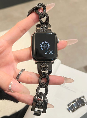 AWin酷感十字架克罗芯单排金属表带适用苹果手表iWatch678910通用