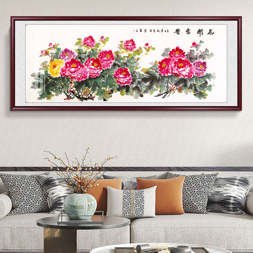 手工实木装裱中堂画客厅挂画