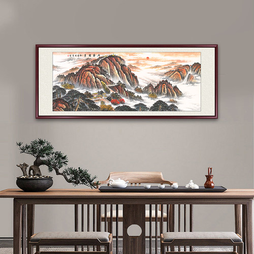 良品大师手绘国画客厅装饰画山