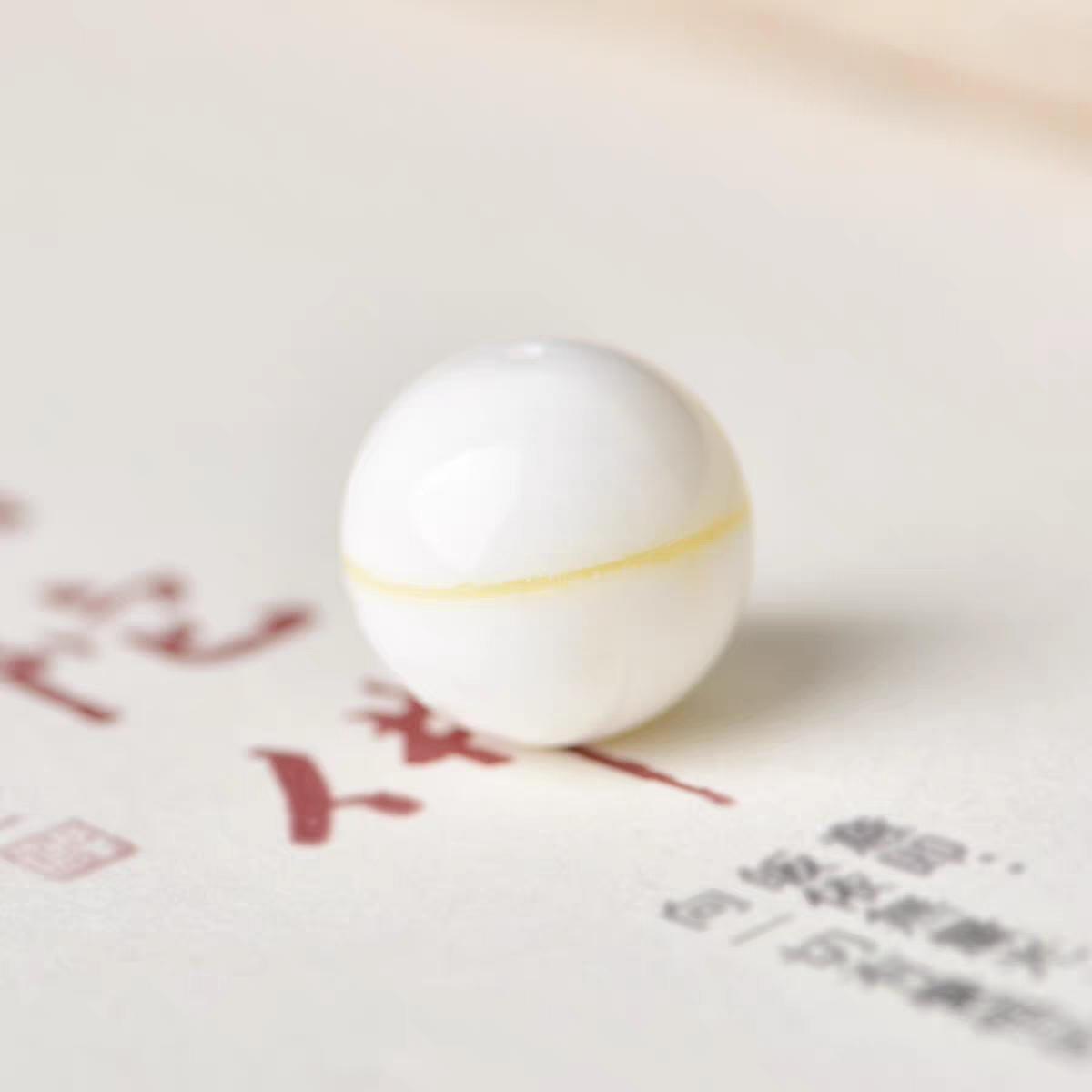 天然深海白贝壳海南金丝一线天圆珠散珠配珠串珠配件佛珠佛宝七宝