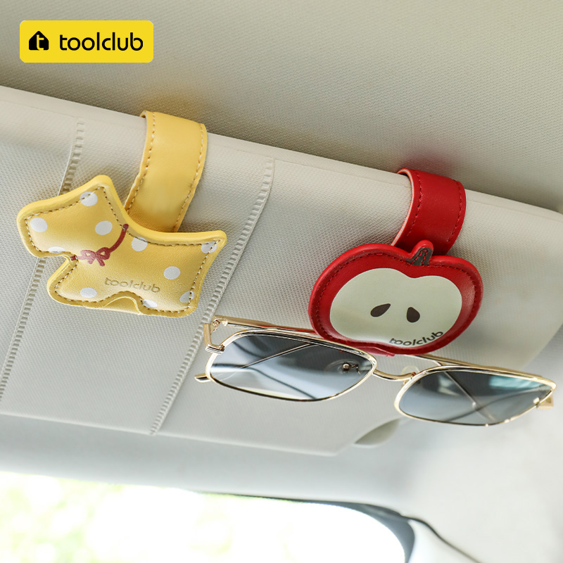 车载眼镜夹磁吸眼镜盒遮阳板收纳神器太阳镜架多功能墨镜票据夹子