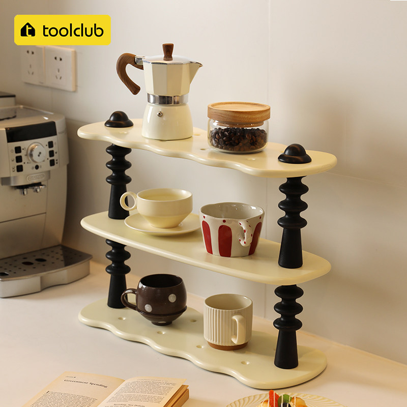 杯架杯子收纳置物架木质奶油风