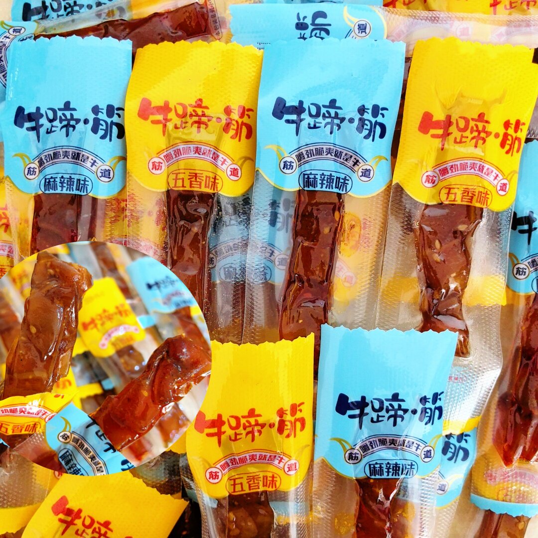 麻辣五香牛蹄筋特色风味牛筋即食熟食独立包装零食新疆发货包邮