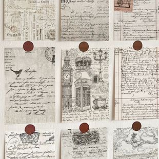 20张新款欧式复古书信卡片怀旧明信片小众高级室内家居墙面装饰