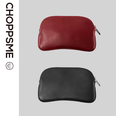 柔软小羊皮拉链开合横款手拿包