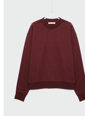 巧珀思｜定制涤棉纺平纹毛圈布 圆领落肩廓形卫衣14162