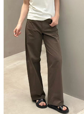 巧珀思｜极简休闲简约时尚通勤百搭棉麻舒适高腰直筒裤长裤16544