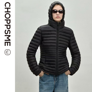 巧珀思｜23386轻盈鹅绒服可拆卸连帽立领双向拉链排骨短款羽绒服