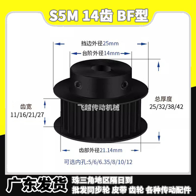 HTPT/EBJ/TSA S5M14齿槽宽11/16/21/27 BF型发黑45#钢内孔5-10mm