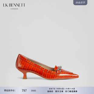 女23新款 lkbennett尖头小跟单鞋 秋冬浅口低跟高跟鞋 秋冬sale