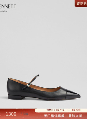 【金晨同款】LK BENNETT黑色法式玛丽珍平底鞋女小羊皮浅口单鞋