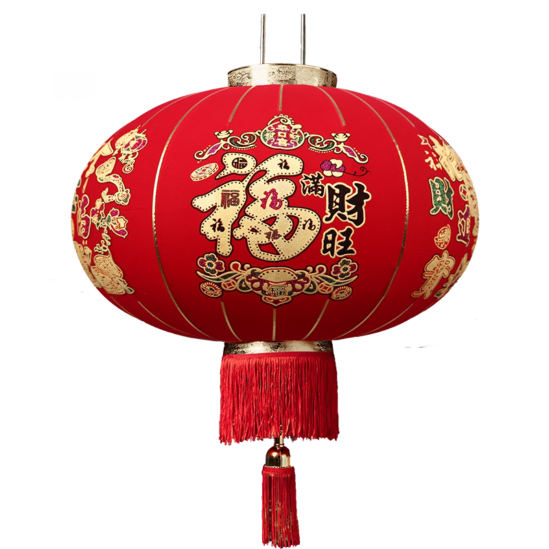 新年大红灯笼绒布防水春节大门灯笼挂饰2026马年过年室外阳台装饰