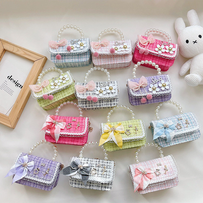 儿童包包女可爱卡通小公主斜挎包女童包包珍珠时尚手提包潮