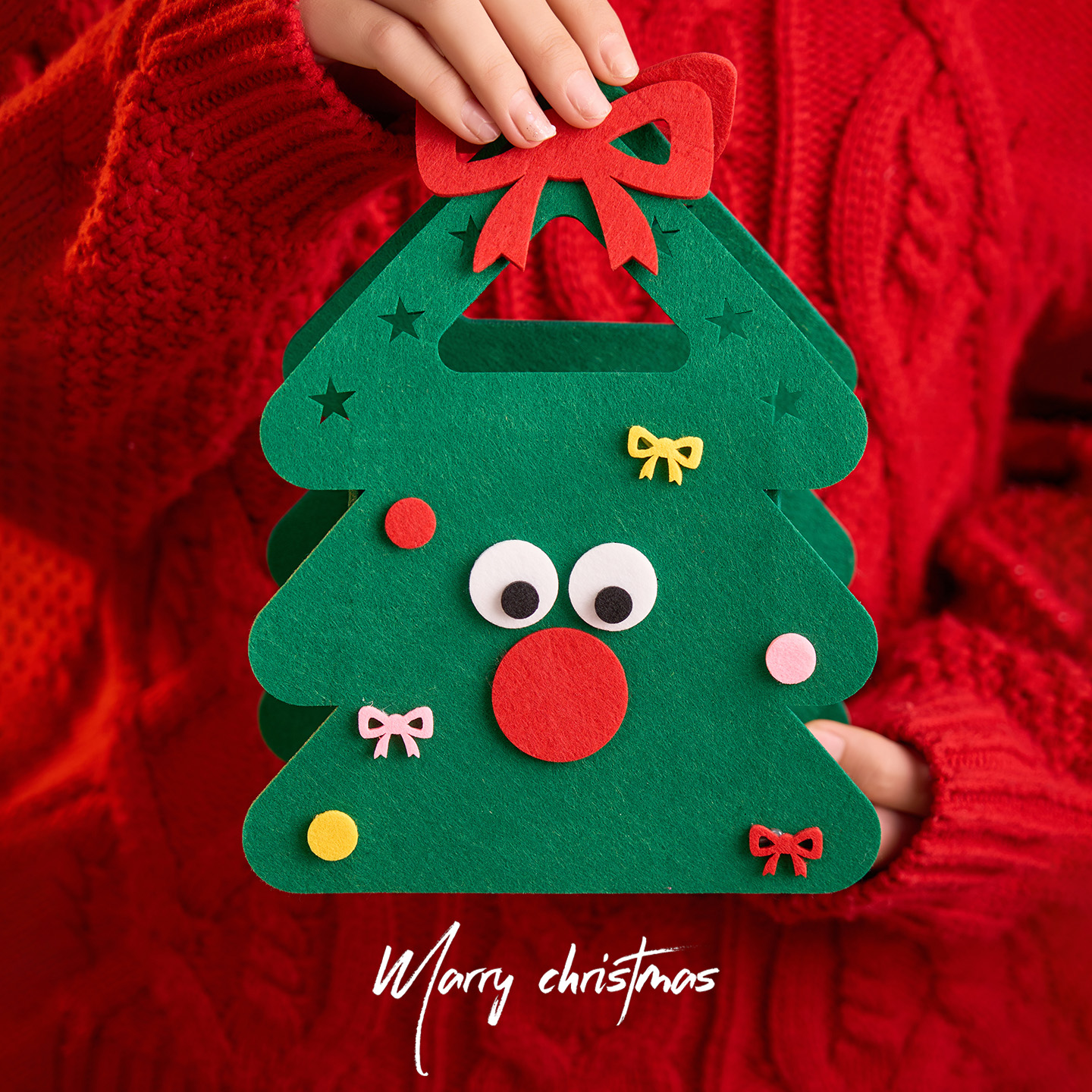 创意圣诞树苹果手提袋