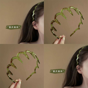 碎发纹理蓬松神器高颅顶带齿波浪发箍女洗脸专用网红发卡压发头箍