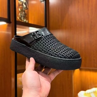 5880-36新品男士纯皮编织凉鞋休闲舒适男拖鞋帅气潮流高级感欧货