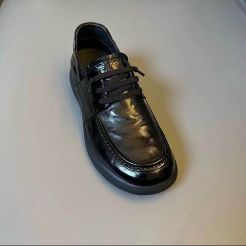 2025春季新款真皮牛皮时尚休闲黑色水牛皮男鞋舒适百搭鞋子男真皮