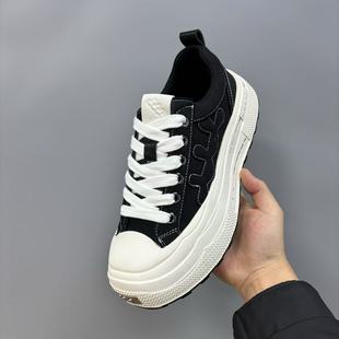 SHOO重奏系列耐磨厚底复古帆布鞋男女潮流板鞋厚底松糕女鞋