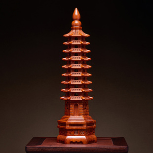 花梨木雕文昌塔七层九层十三层桌面实木13层书房摆件木质文峰塔