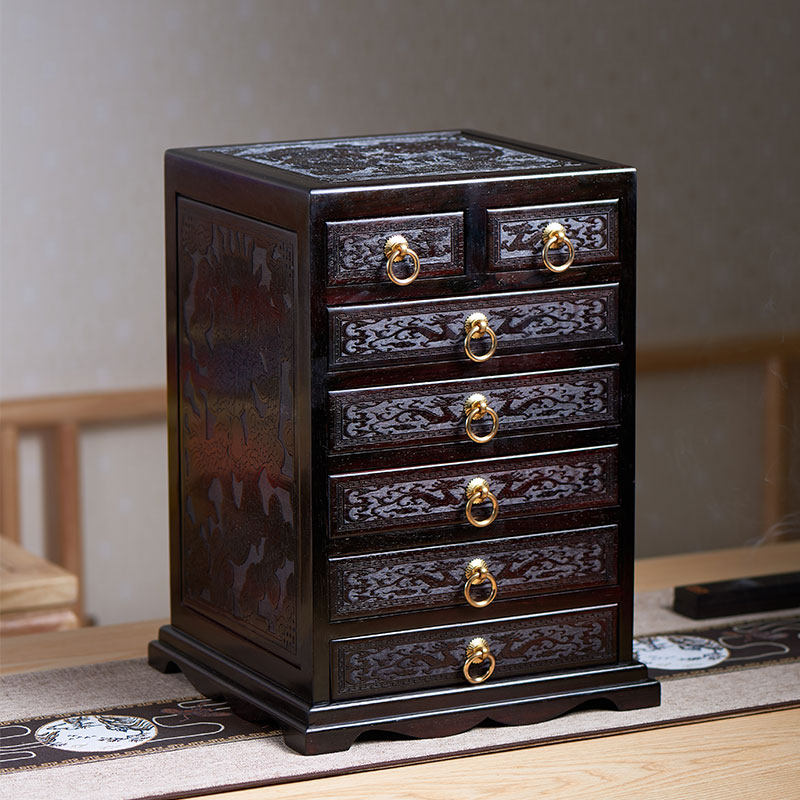 红酸枝茶叶柜多层抽屉式七斗柜实木收纳柜高档红木榫卯首饰收纳盒,家居饰品,饰品盒,淘宝优惠券,粉丝福利购,淘宝优惠卷