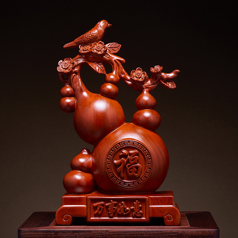 花梨木中式手工匠人葫芦