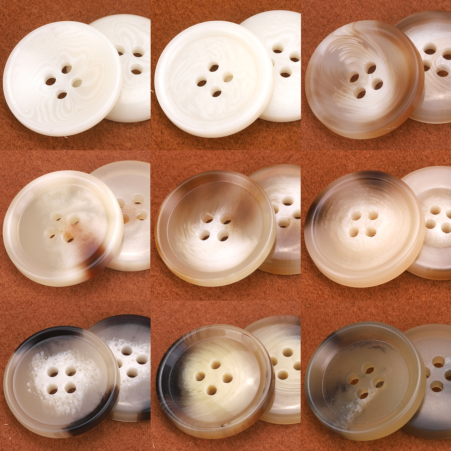 浅色系列树脂纽扣大全