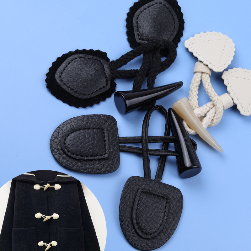 牛角对扣威斯卡毛呢大衣搭扣美观