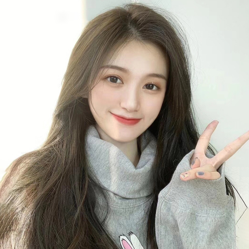 中分刘海假发女 前蕾丝网红大波浪中长发卷发全头套 自然锁骨发型
