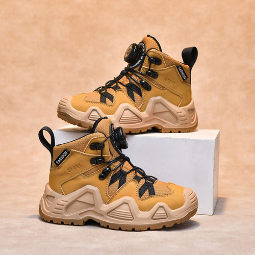 男童鞋子秋冬新款防水户外登山鞋