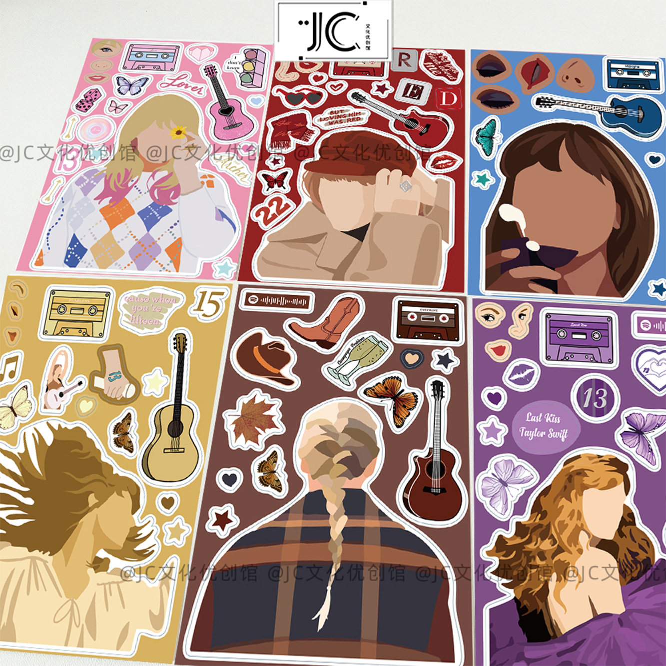 8张霉霉拼贴画人物换装泰勒·斯威夫特taylor swift装饰diy贴纸