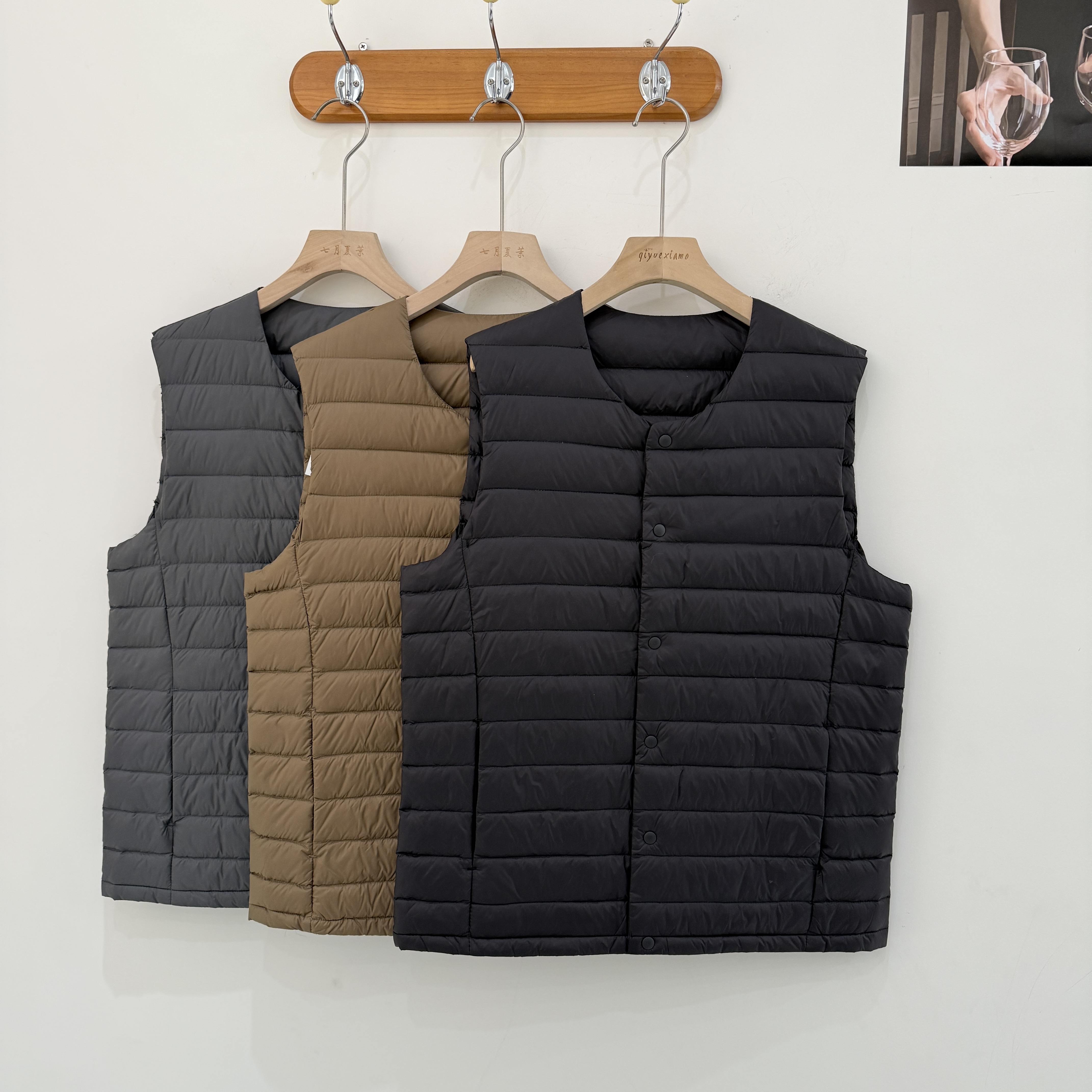 男士秋冬新款轻薄羽绒服马甲短款圆领大码修身保暖V领内胆背心潮