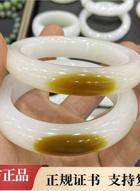 收藏大师新疆羊脂白玉一口糖白手镯天然糖和田玉手镯高端美人玉镯