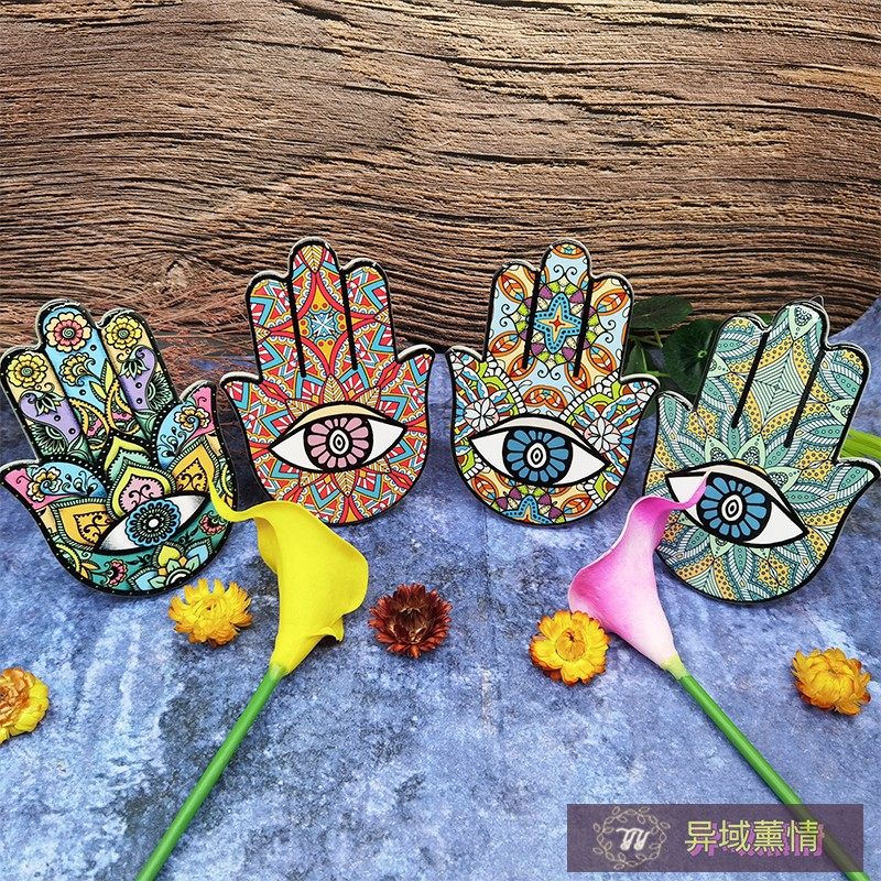 유럽의 기하학적 패턴 파마티의 손 만다라 장식 장식품 도자기 제품 가정 장식품 거실