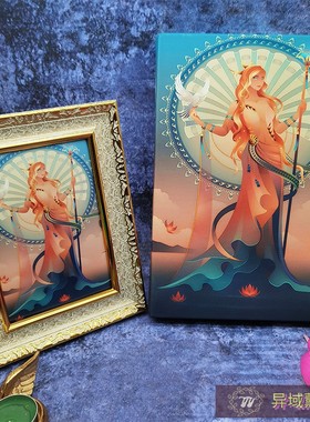 阿佛洛狄特画像挂件照片画框油画布卡片七寸摆件客厅书桌玄关挂像