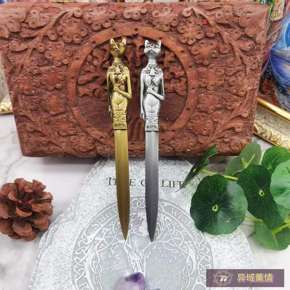 고대 이집트 편지 오프너 금속 종이 칼 열린 문서 열린 봉투 가장자리가 없는 파라오 편지 오프너 장식품 태양신