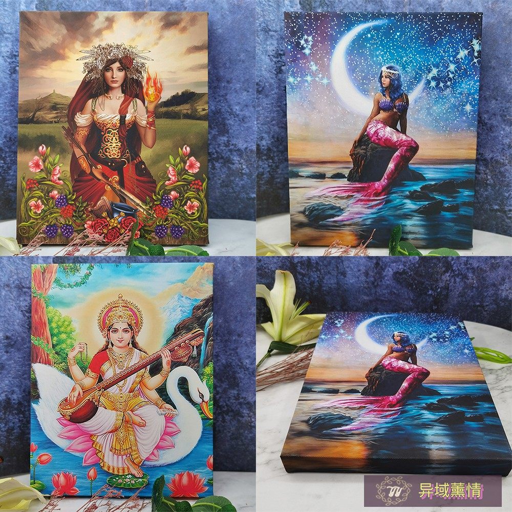天使拉贵尔拉结尔画像照片画框油画布卡片摆件客厅书桌玄关挂像