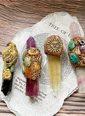 手作水晶权杖魔杖饰品