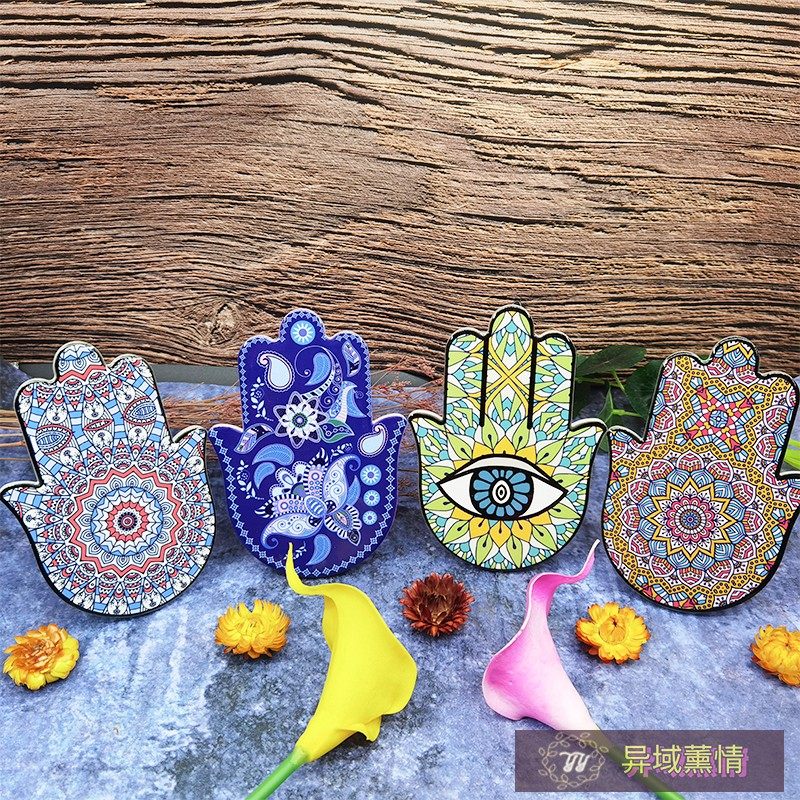 유럽의 기하학적 패턴 파마티의 손 만다라 장식 장식품 도자기 제품 가정 장식품 거실