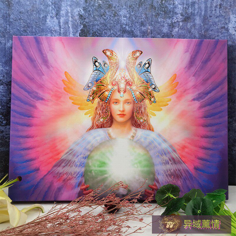 天使画像挂件照片画框油画布卡片摆件客厅书桌玄关挂像装饰画