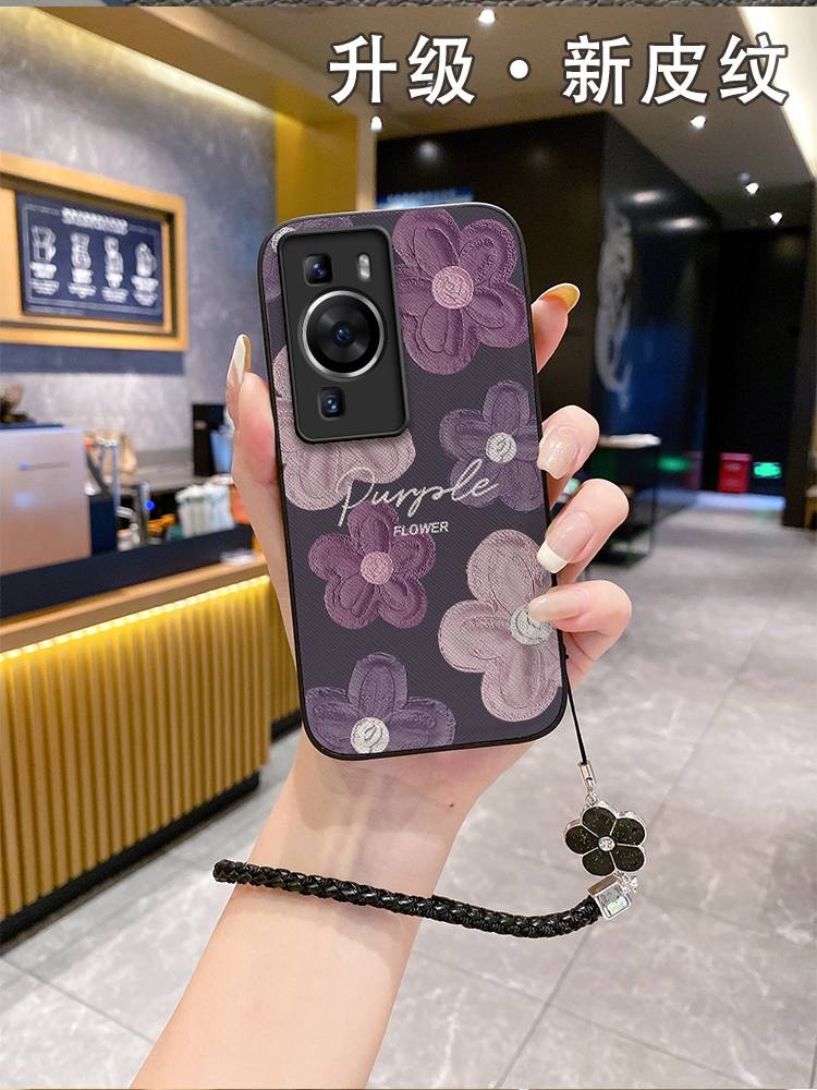 适用华为p50pro手机壳p60新款女款pp50p0ro网红外壳p20派polo防摔ρ30批40pto怕4G男p40pro潮牌p 60挂绳情侣