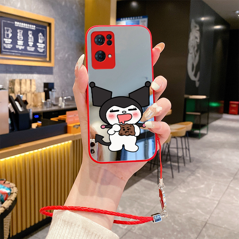 适用OPPOReno13pro手机壳A93S补妆镜FindX8挂绳K12X新款A97全包11新品10套A58K9+8外壳7A96防摔6库洛米4se3i5