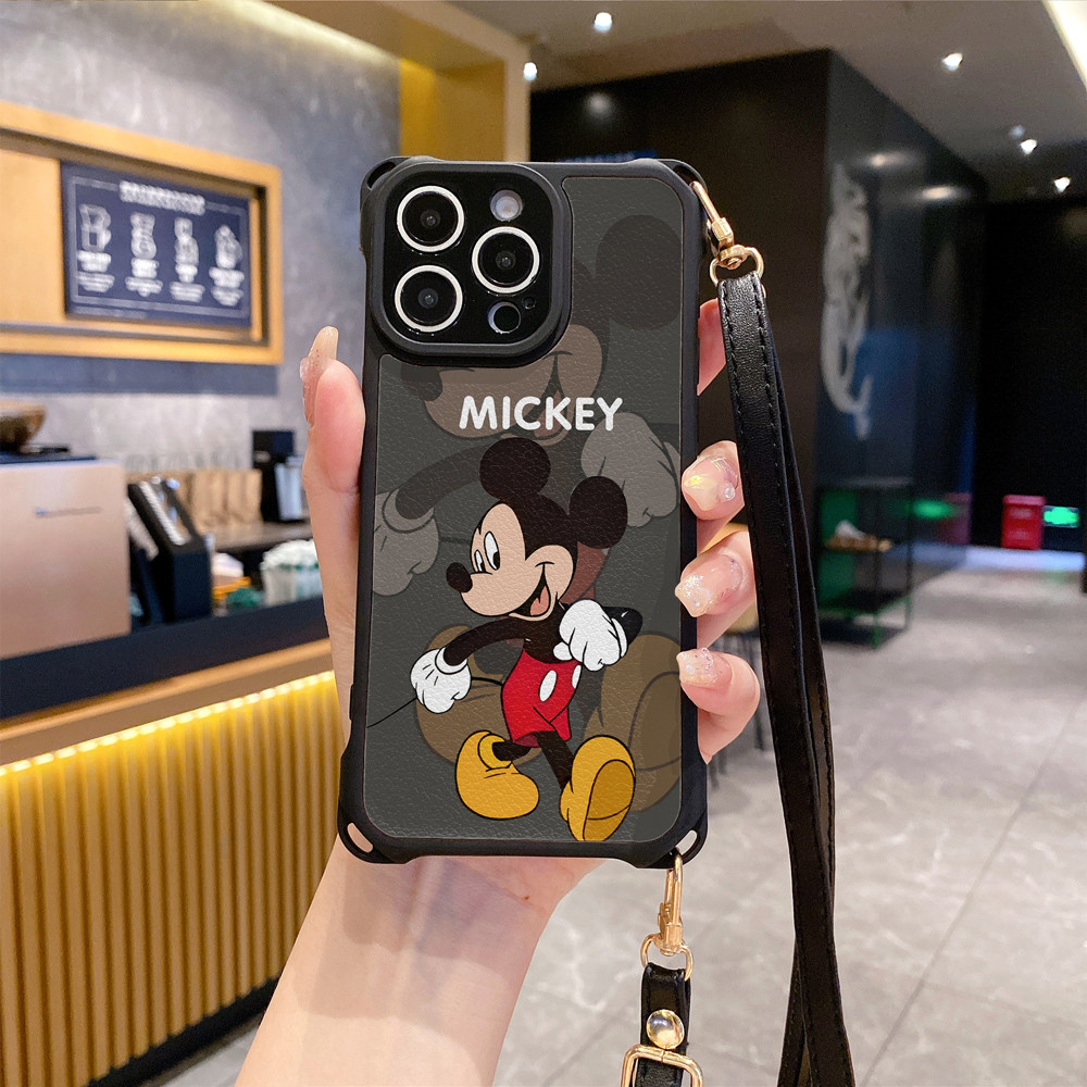 小羊皮卡通适用苹果15promax手机壳iphone12pro套16plus带挂绳11e全包8硅胶13新款14x8p7xs6女xr软xsmax17air