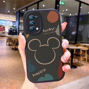 小羊皮米奇适用opporeno6手机壳opρoreno5pro新款0pporeno4opp0ren02女opreno3reon5k opop8poop7oppi6oppe
