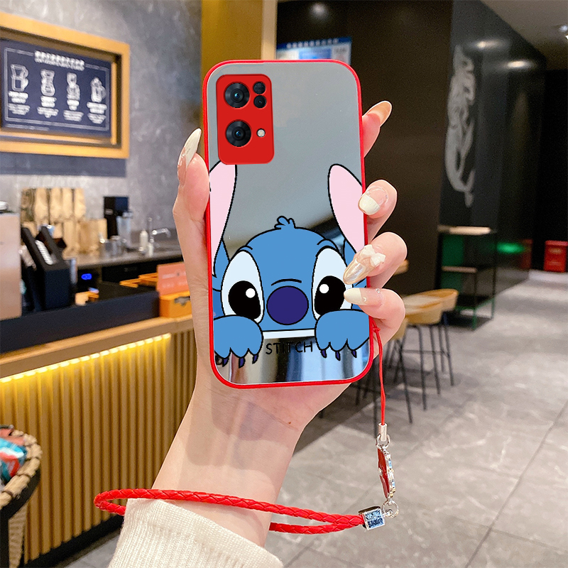 适用OPPOReno13pro手机壳A93S补妆镜面FindX8挂绳K12X新款A97全包11 10套A58 K9+8外壳7A96防摔6史迪仔4se3i5